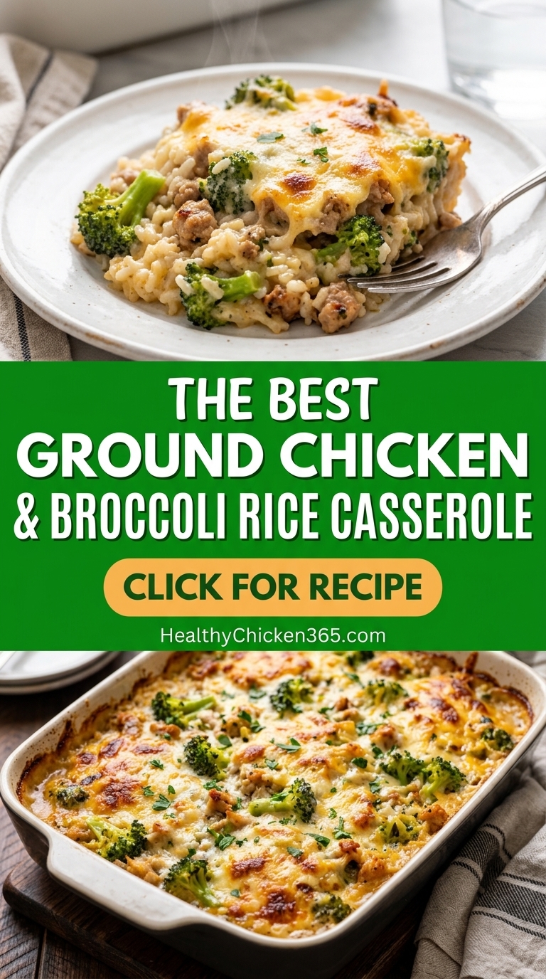Ground Chicken and Broccoli Rice Casserole