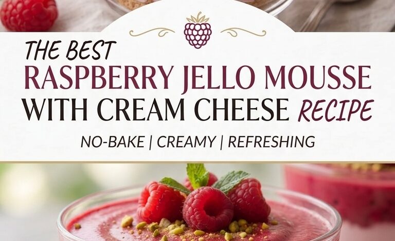 Raspberry Jello Mousse with Cream Cheese