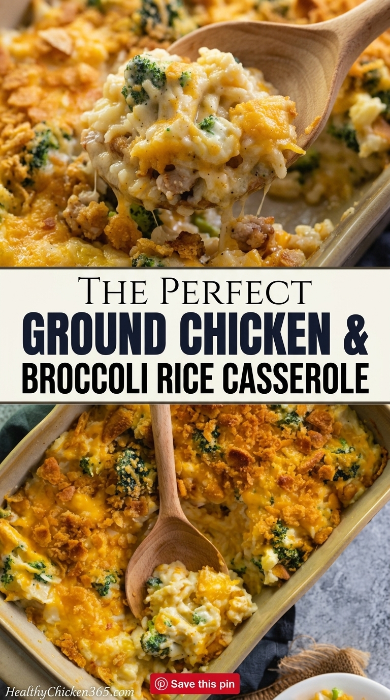 Ground Chicken and Broccoli Rice Casserole