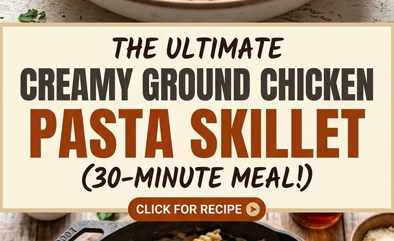 Creamy Ground Chicken Pasta Skillet