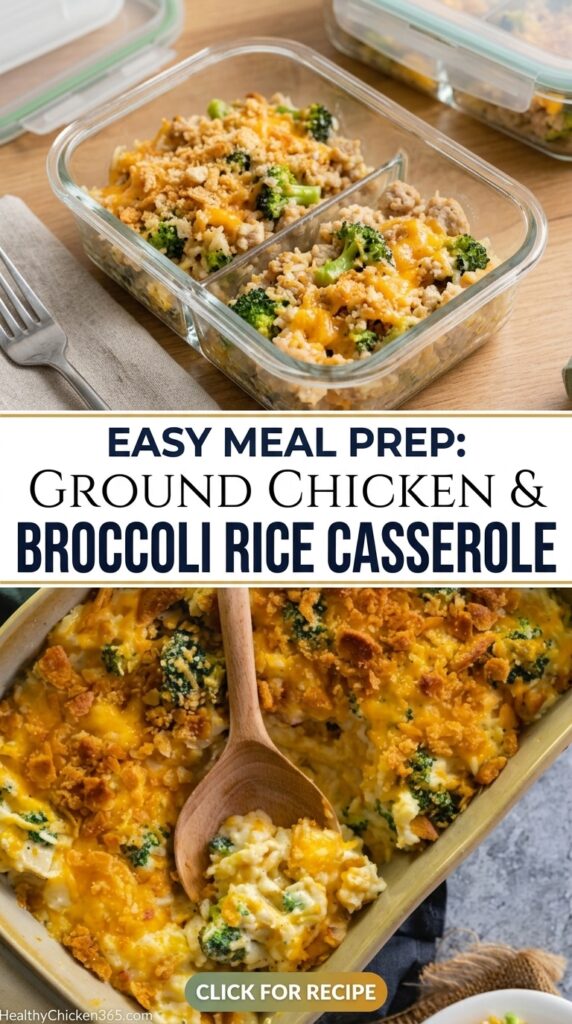 Ground Chicken and Broccoli Rice Casserole