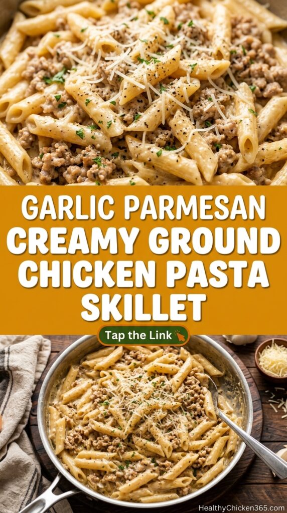 Creamy Ground Chicken Pasta Skillet