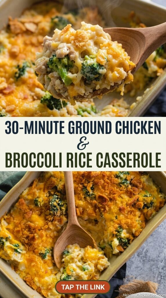 Ground Chicken and Broccoli Rice Casserole