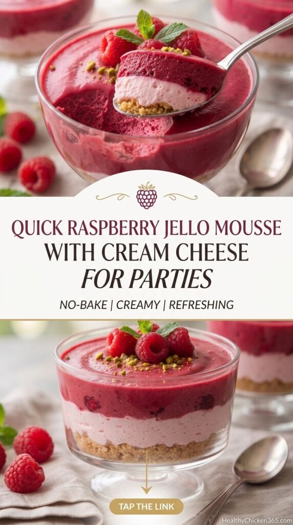 Raspberry Jello Mousse with Cream Cheese