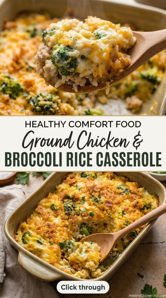 Ground Chicken and Broccoli Rice Casserole
