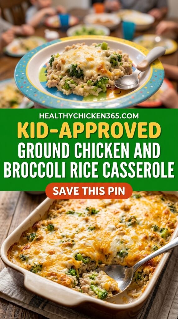 Ground Chicken and Broccoli Rice Casserole